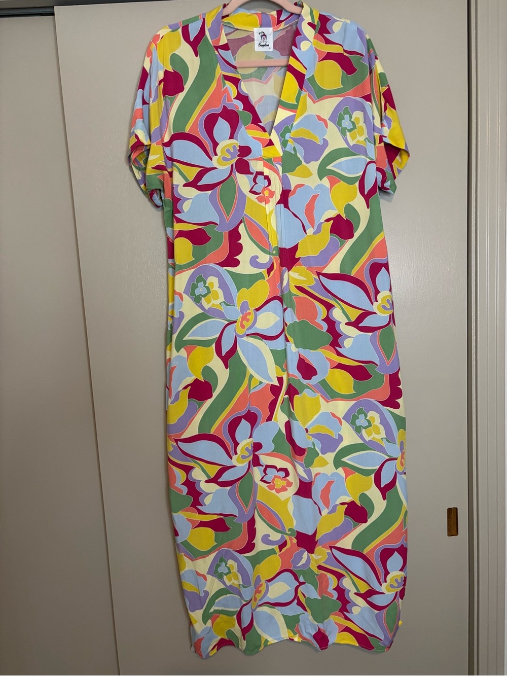 Vibrant Multicolor Floral Maxi Dress by Bungalow, size S